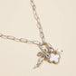 Gold Dipped Necklace with Clover&Pearl