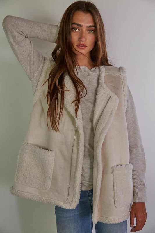 Fur Lined Zip-Up Vest