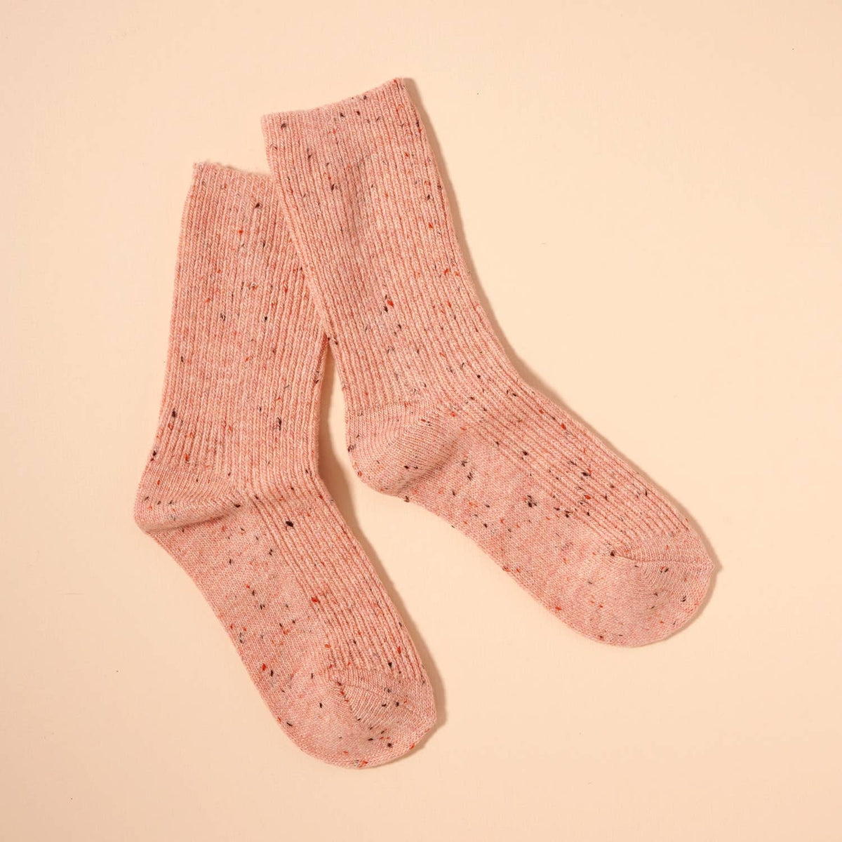 Speckled Ribbed Crew Socks