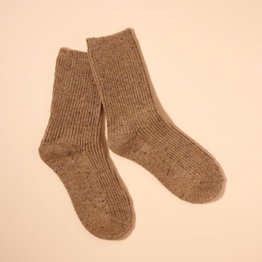 Speckled Ribbed Crew Socks