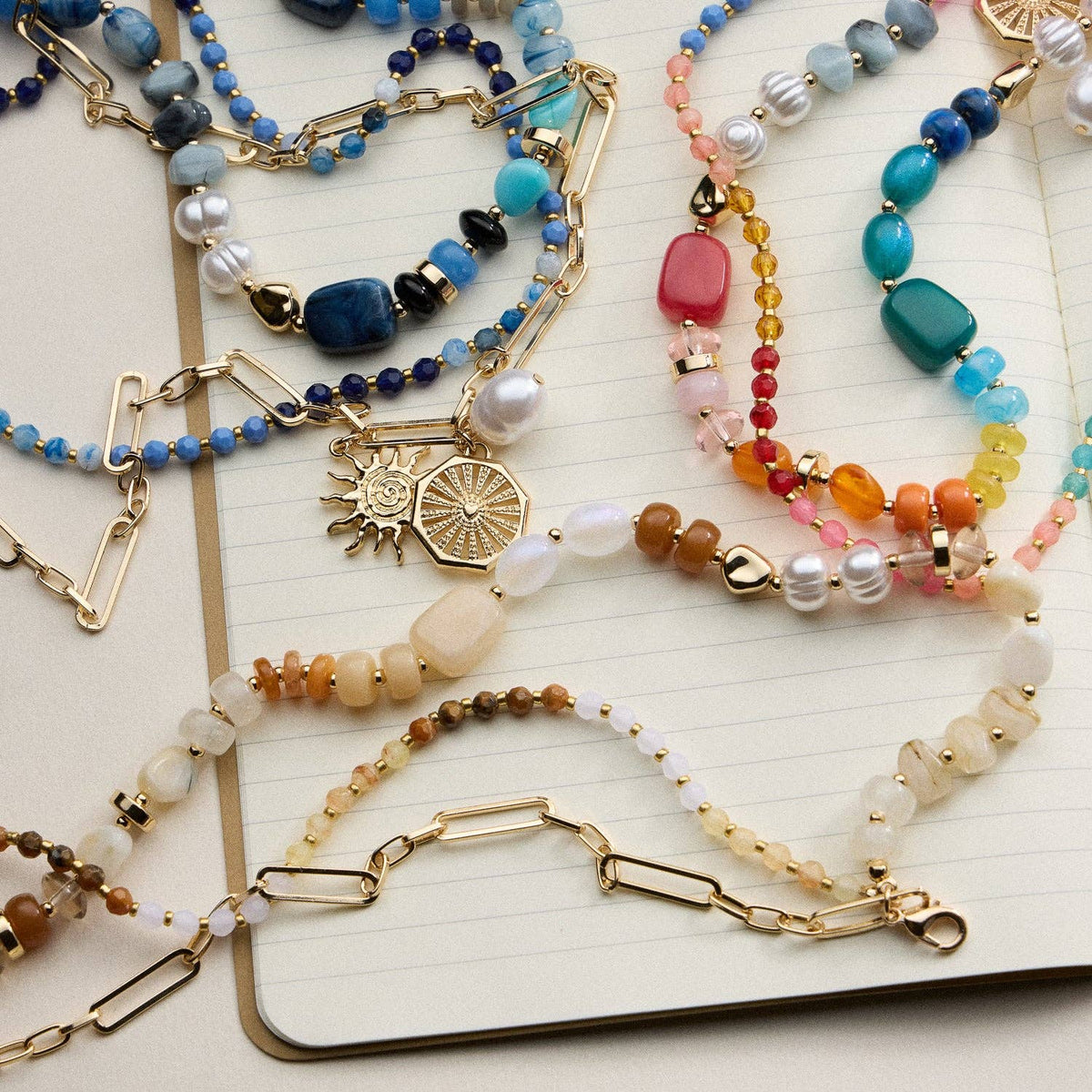 Sun Charm Layered Necklace