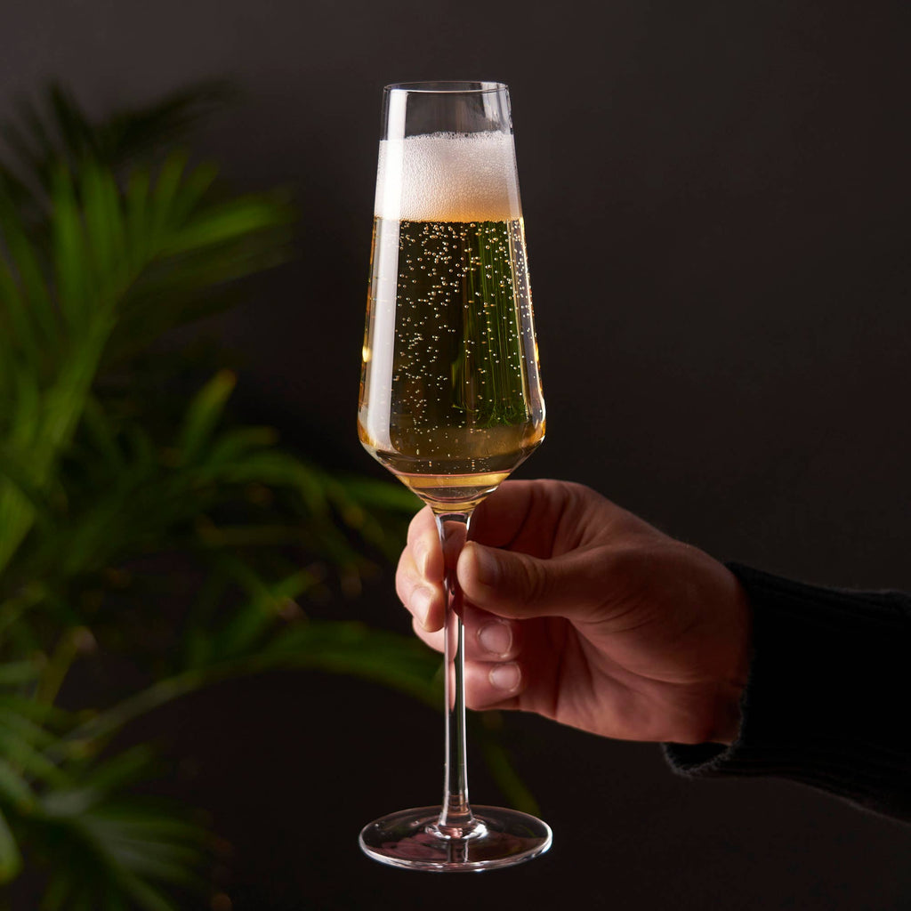 Raye Angled Crystal Champagne Flutes - Set of 2