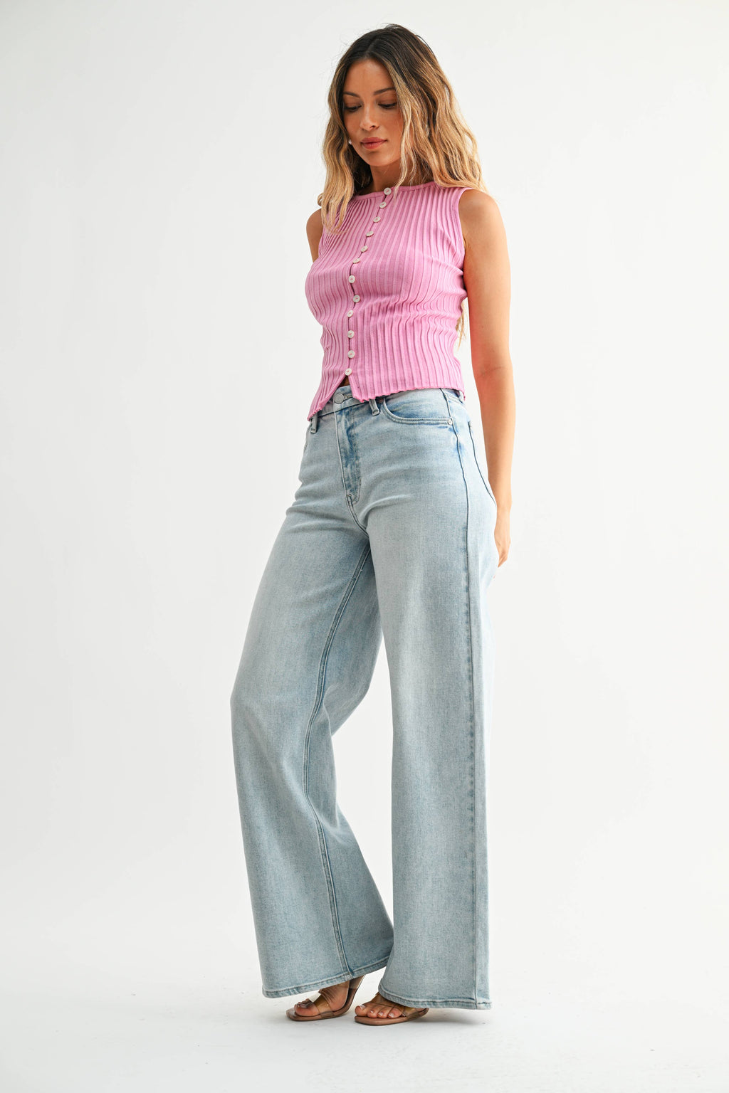 High Rise Palazzo Denim