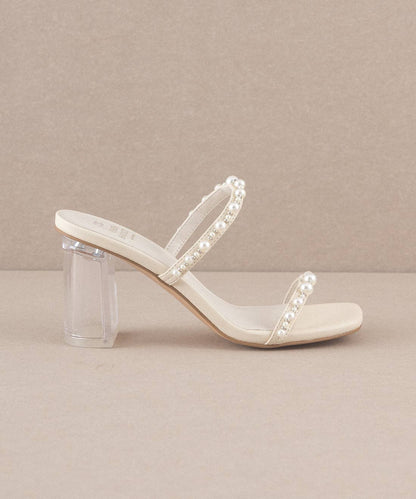 The Mae Beige | Strappy Pearl Heel
