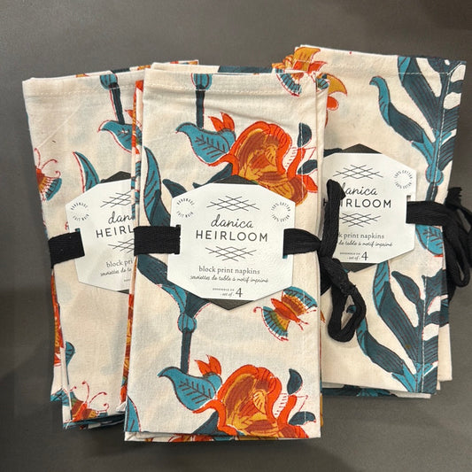 Butterfly Floral Napkin Set of 4