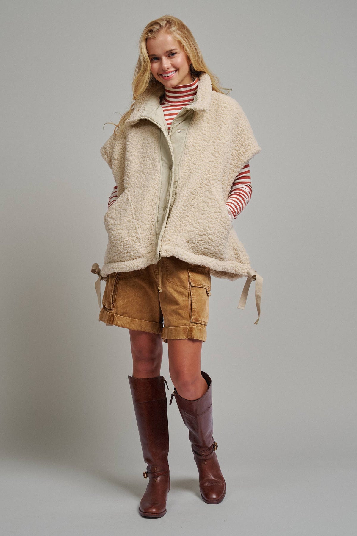 Oversized Sherpa Fleece Vest
