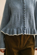 Ruffled Button Cardigan