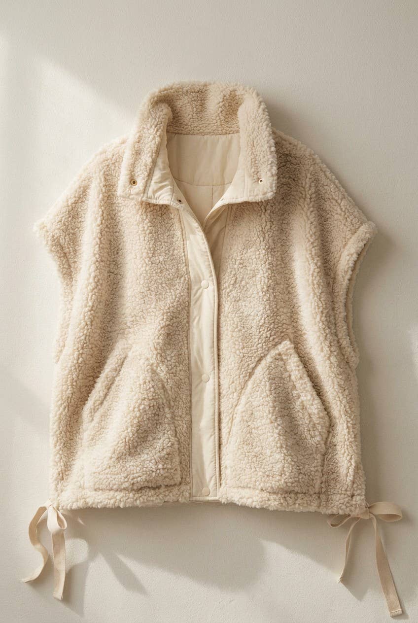 Oversized Sherpa Fleece Vest