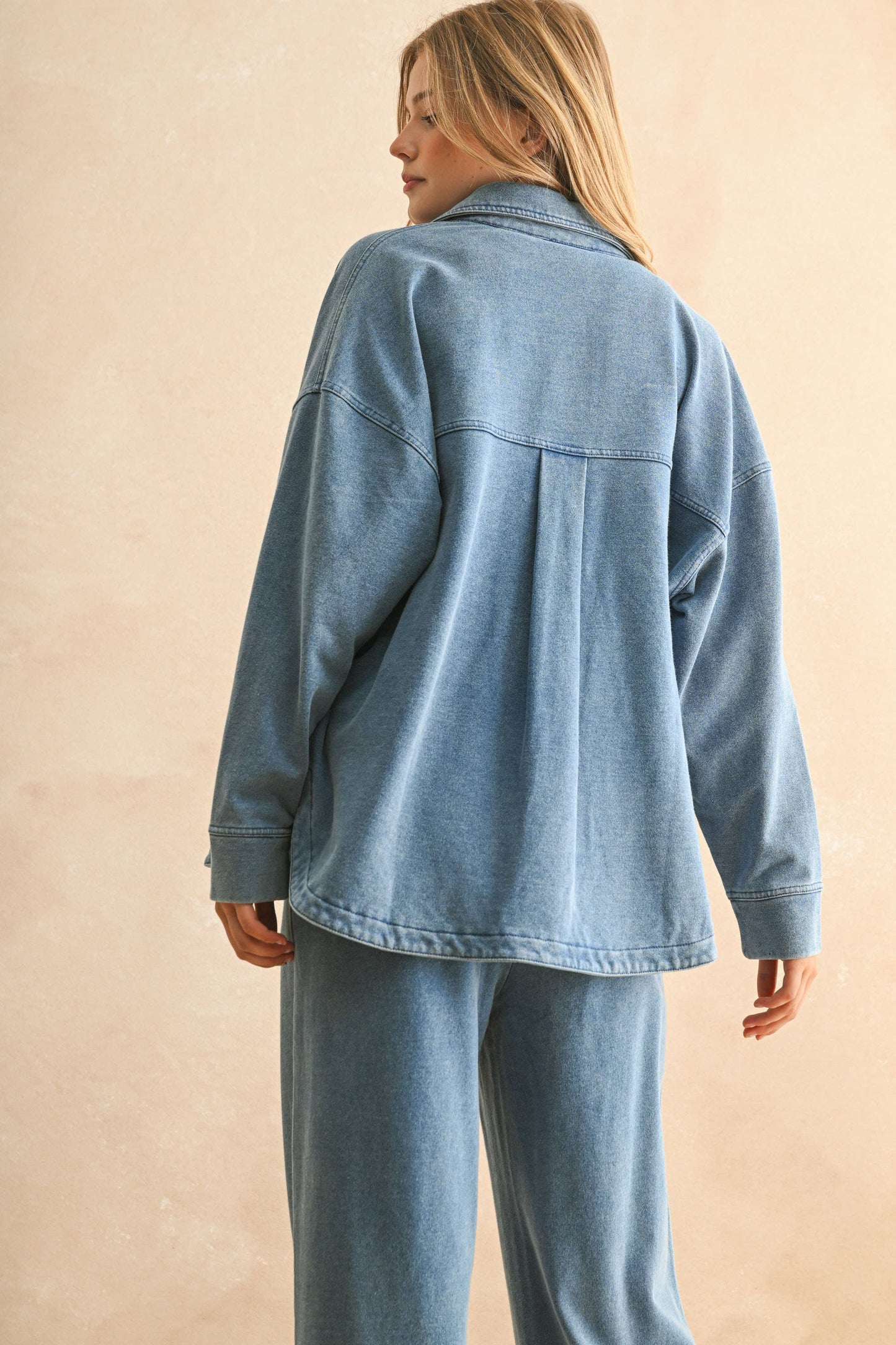 Washed Knitted Button Jacket