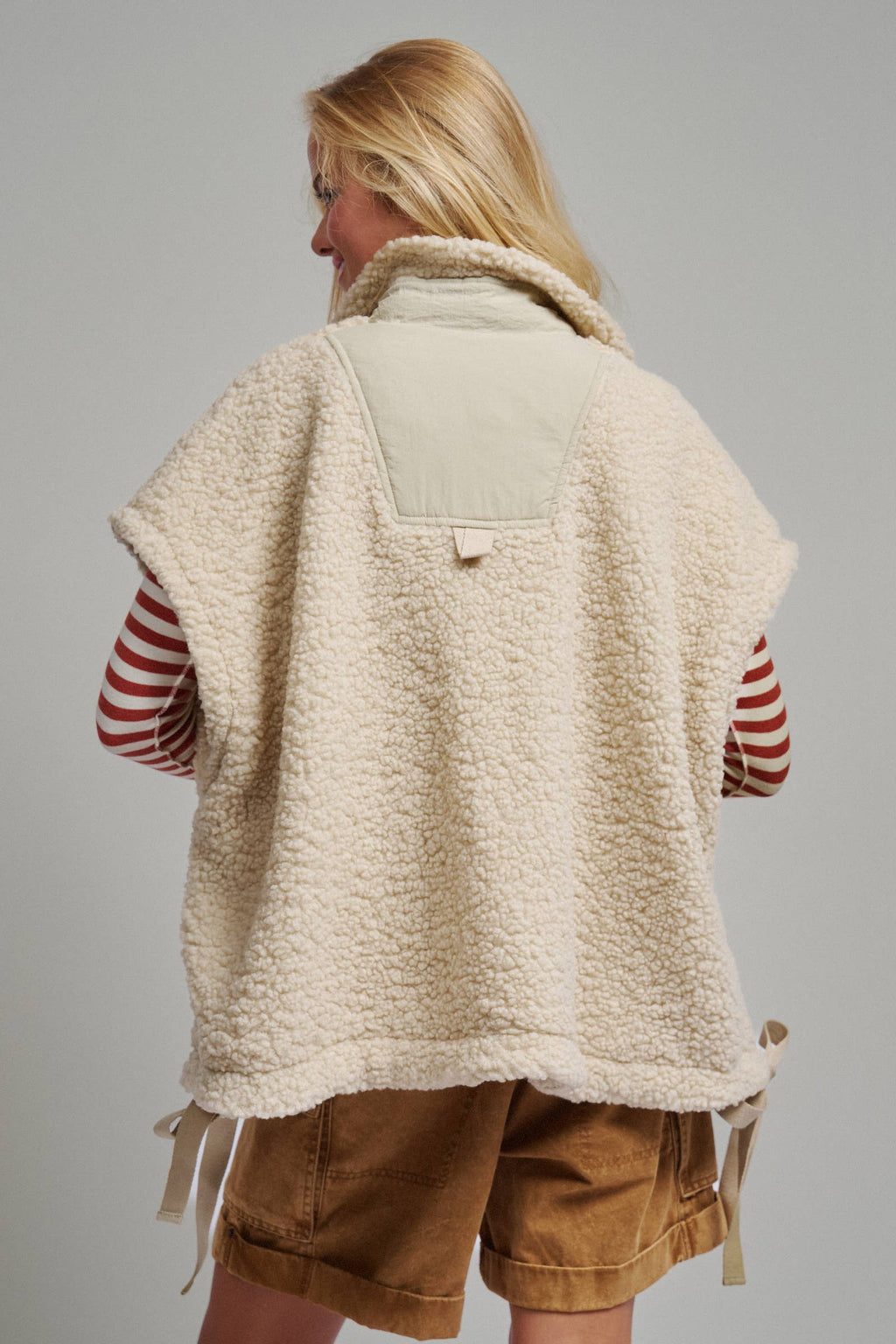 Oversized Sherpa Fleece Vest