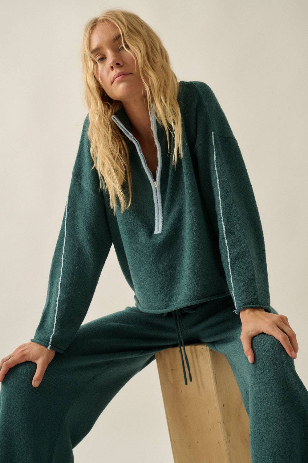 Deep Sea Quarter Zip Sweater