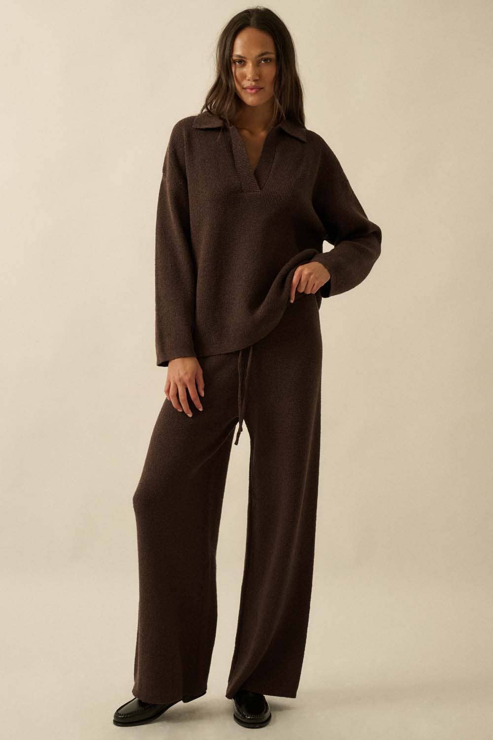 Knit Collared Polo Sweater