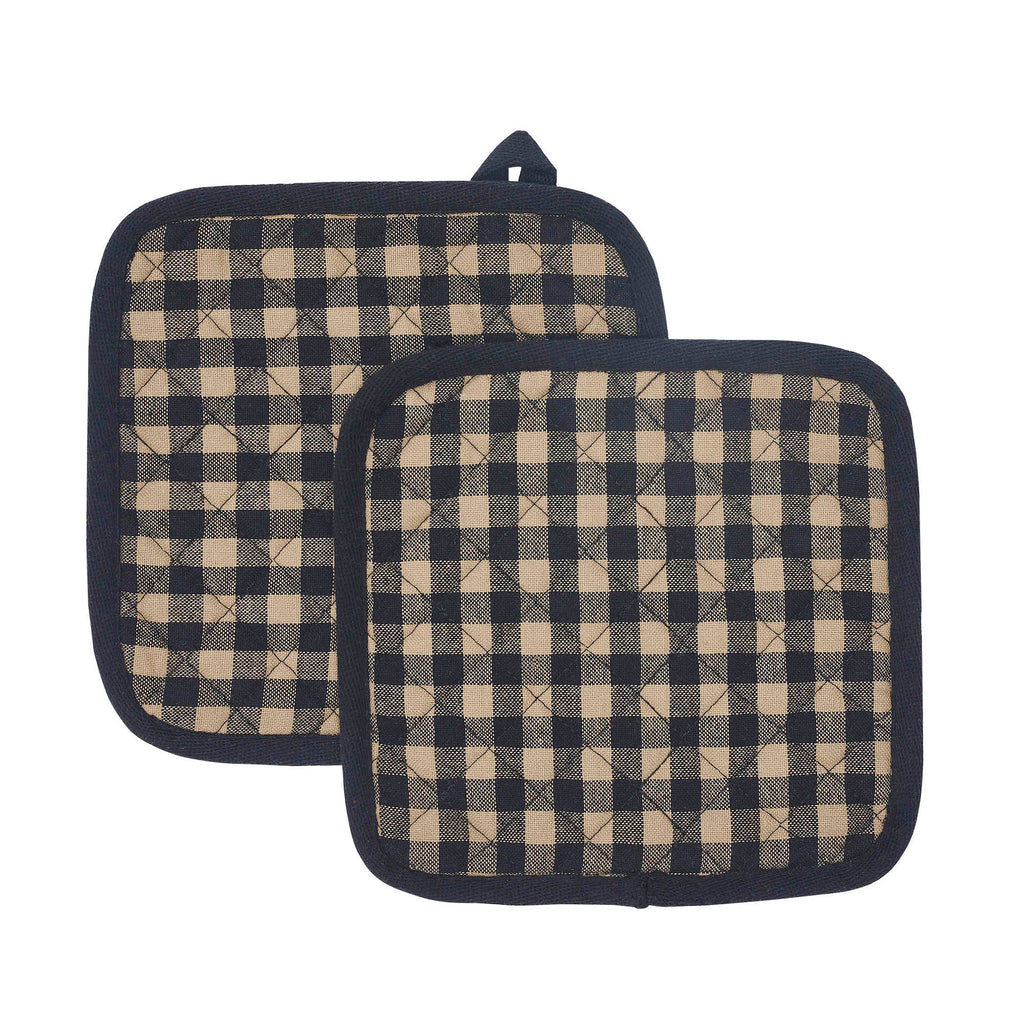 Black Check Pot Holder - Set of 2