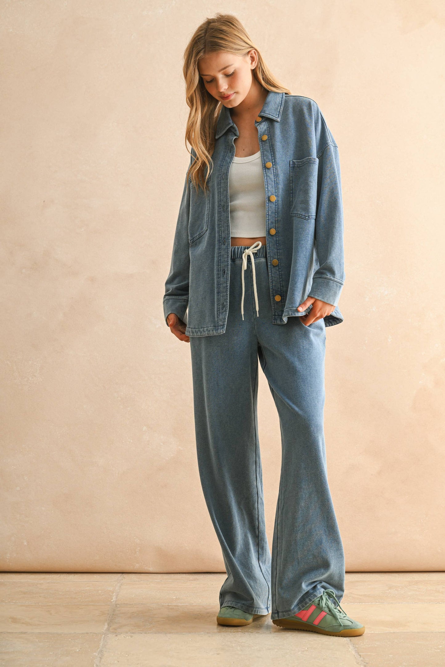 Washed Knitted Button Jacket