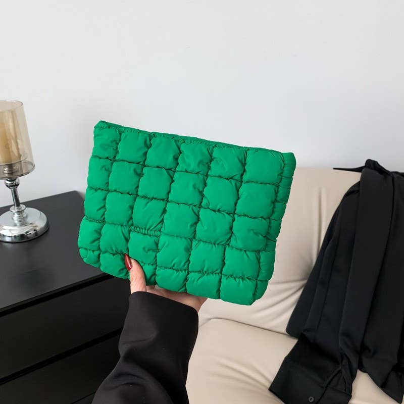 QUILTED PUFFY COSMETIC POUCH