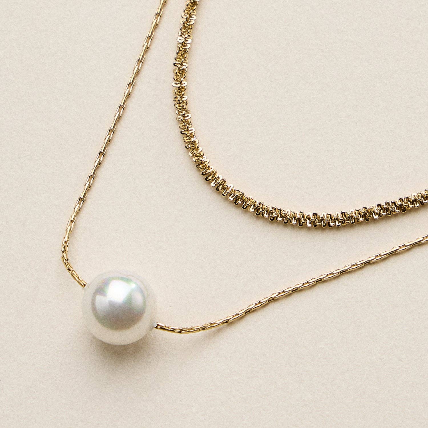 Pearl Chain Multi Necklace