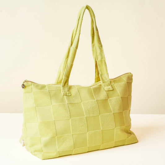 Green Check Tote Bag