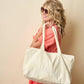 Cream Palm Tote Bag