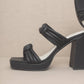 The Faith Black | Knotted Band Platform Snake-Print Heel