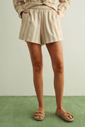STRIPED CREAM SHORTS