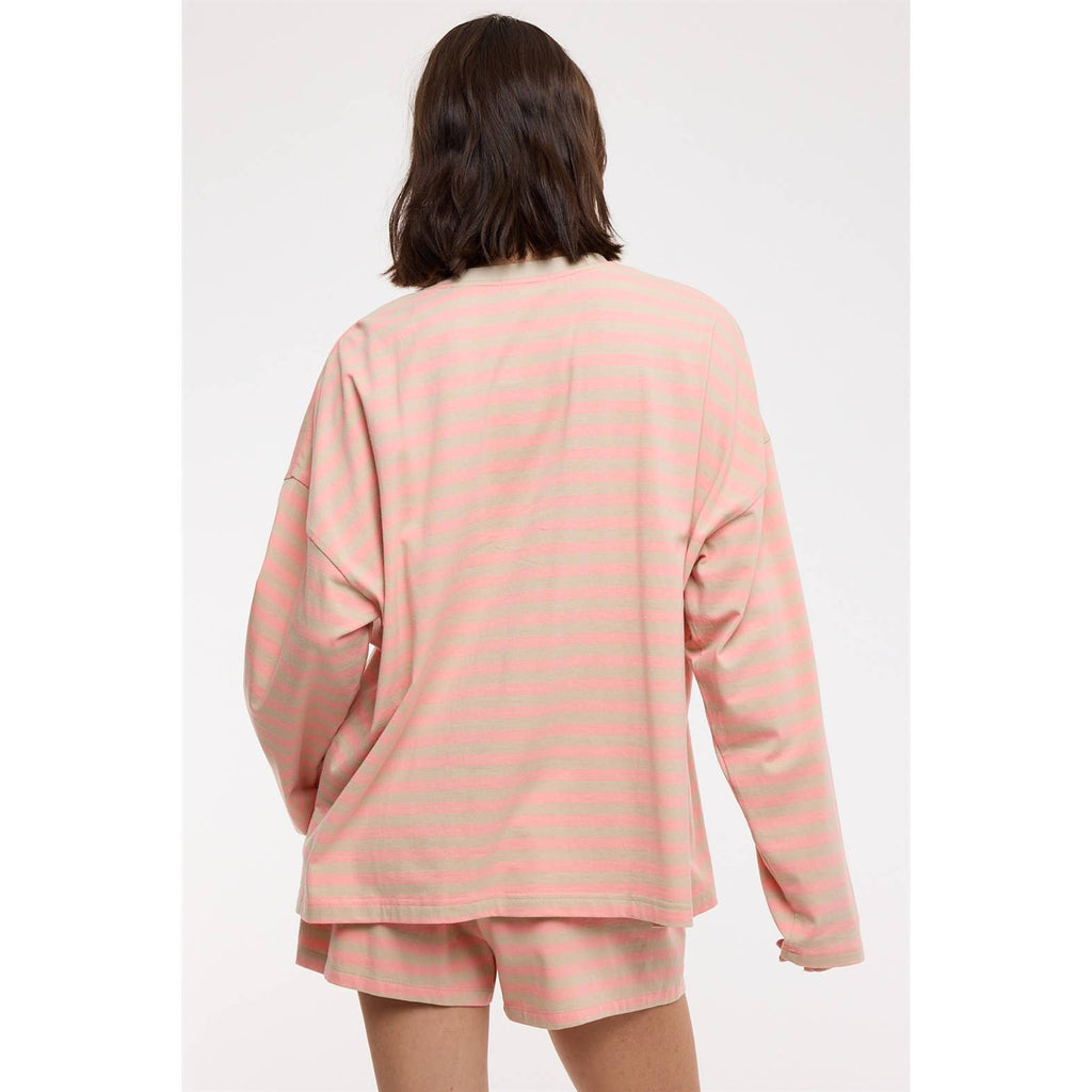 Pink & Mocha Striped Shorts