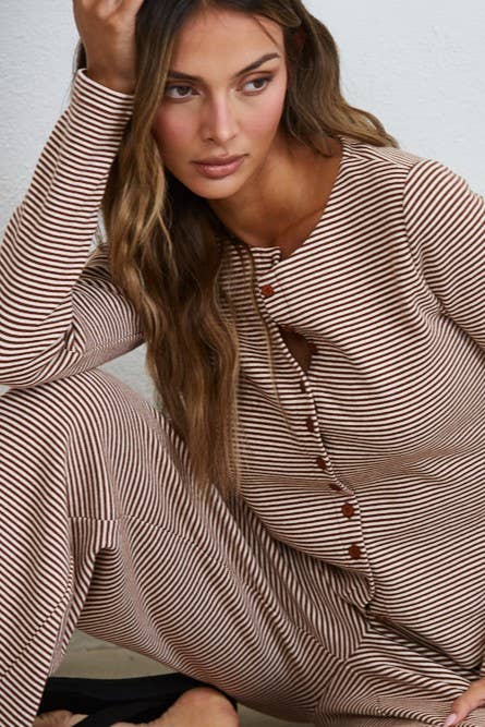 Lounge Striped Button Down