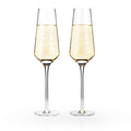 Raye Angled Crystal Champagne Flutes - Set of 2