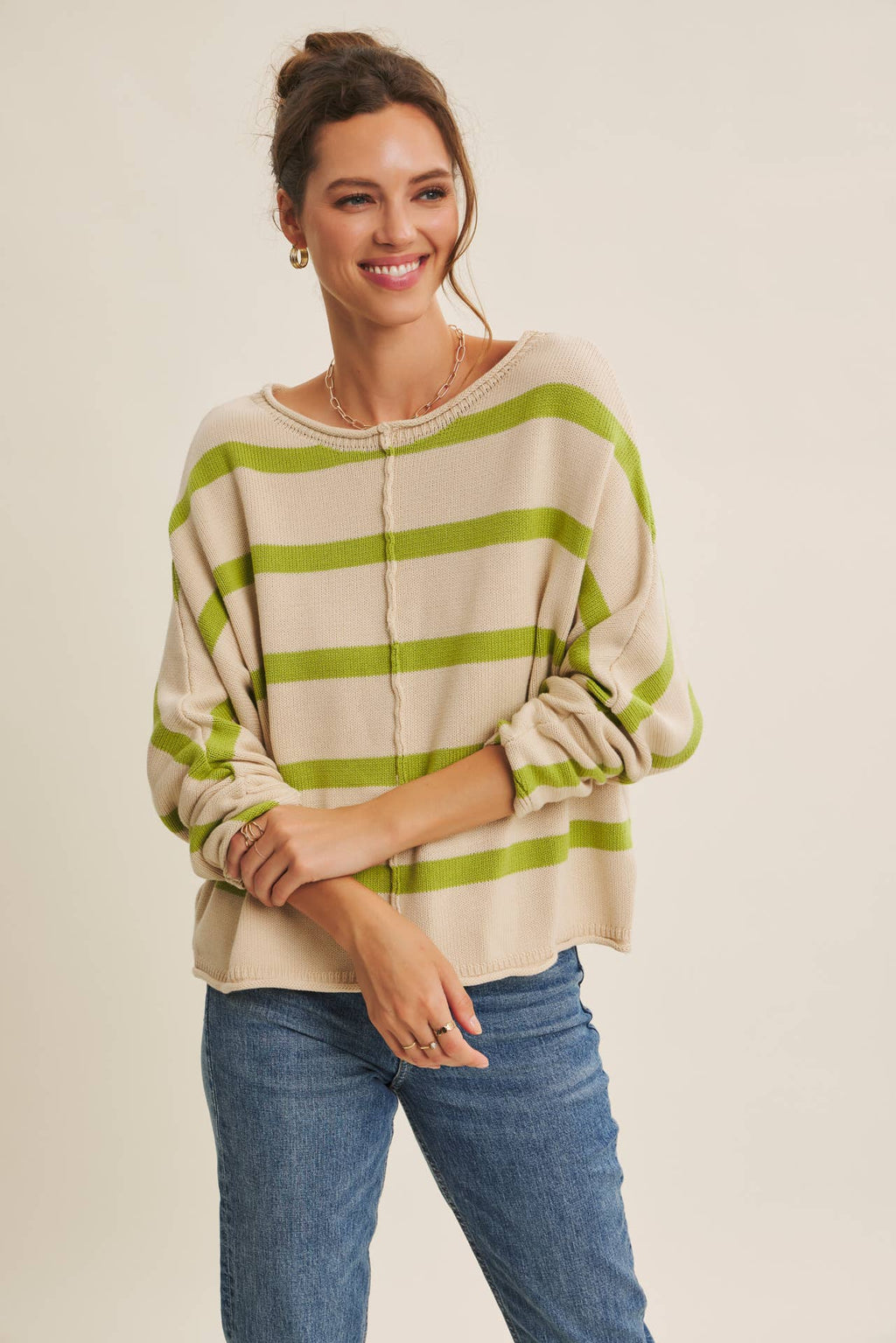 STRIPE SLOUCHY SWEATER