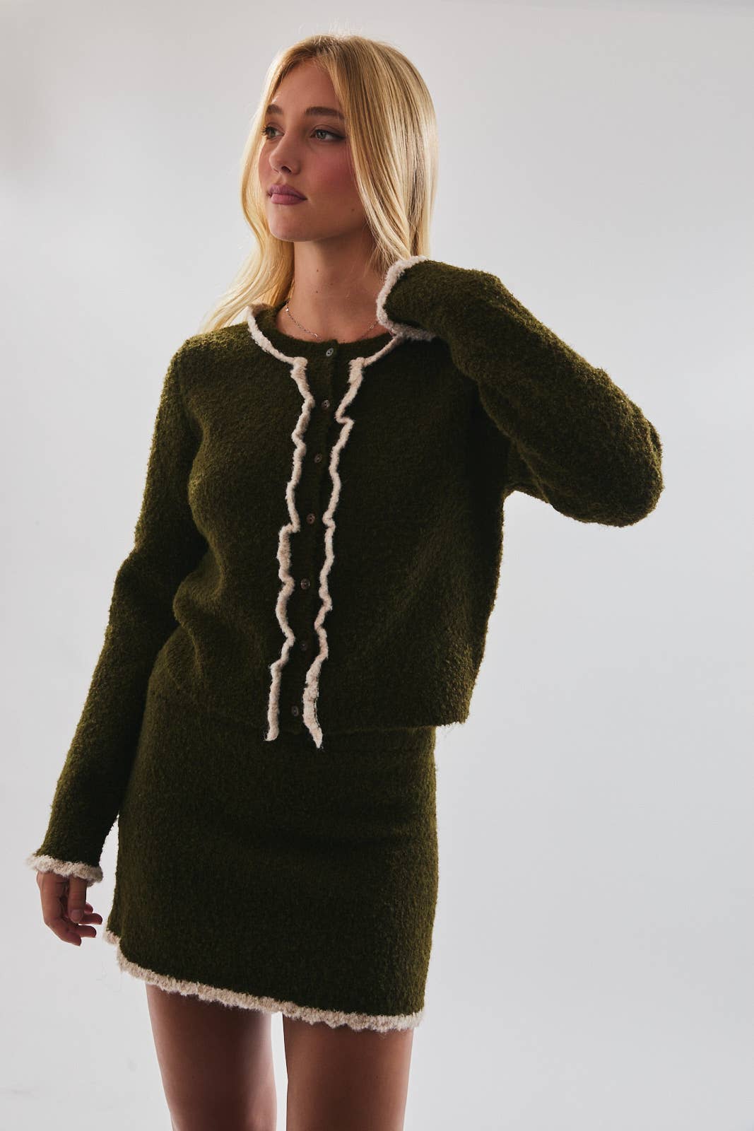 Round Neck Sweater Cardigan