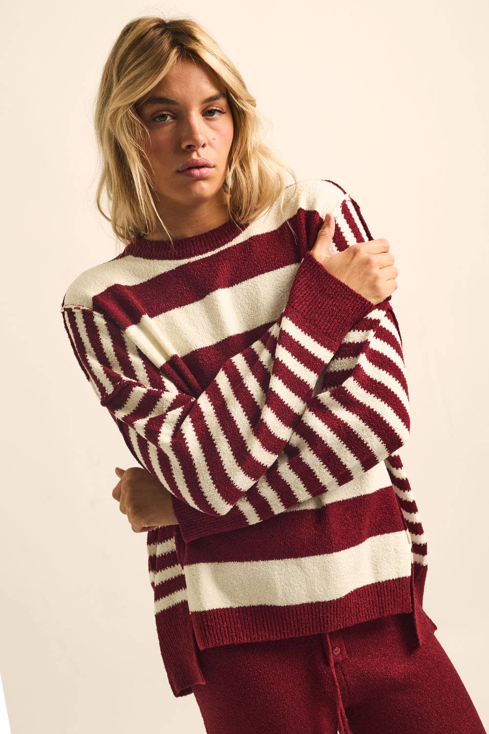 Deep Sea Contrast Knit Sweater
