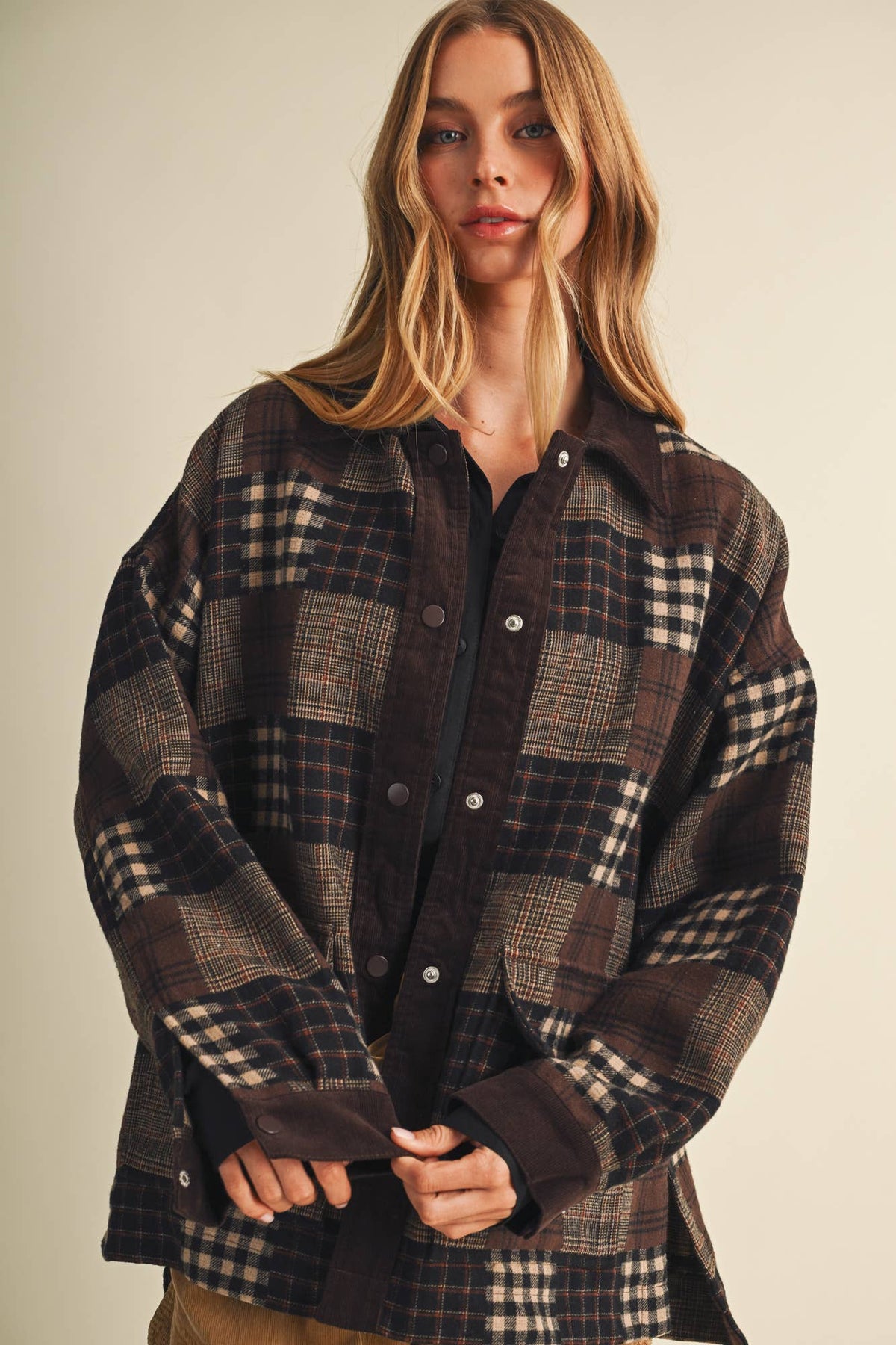 Corduroy-Trimmed Patchwork Jacket