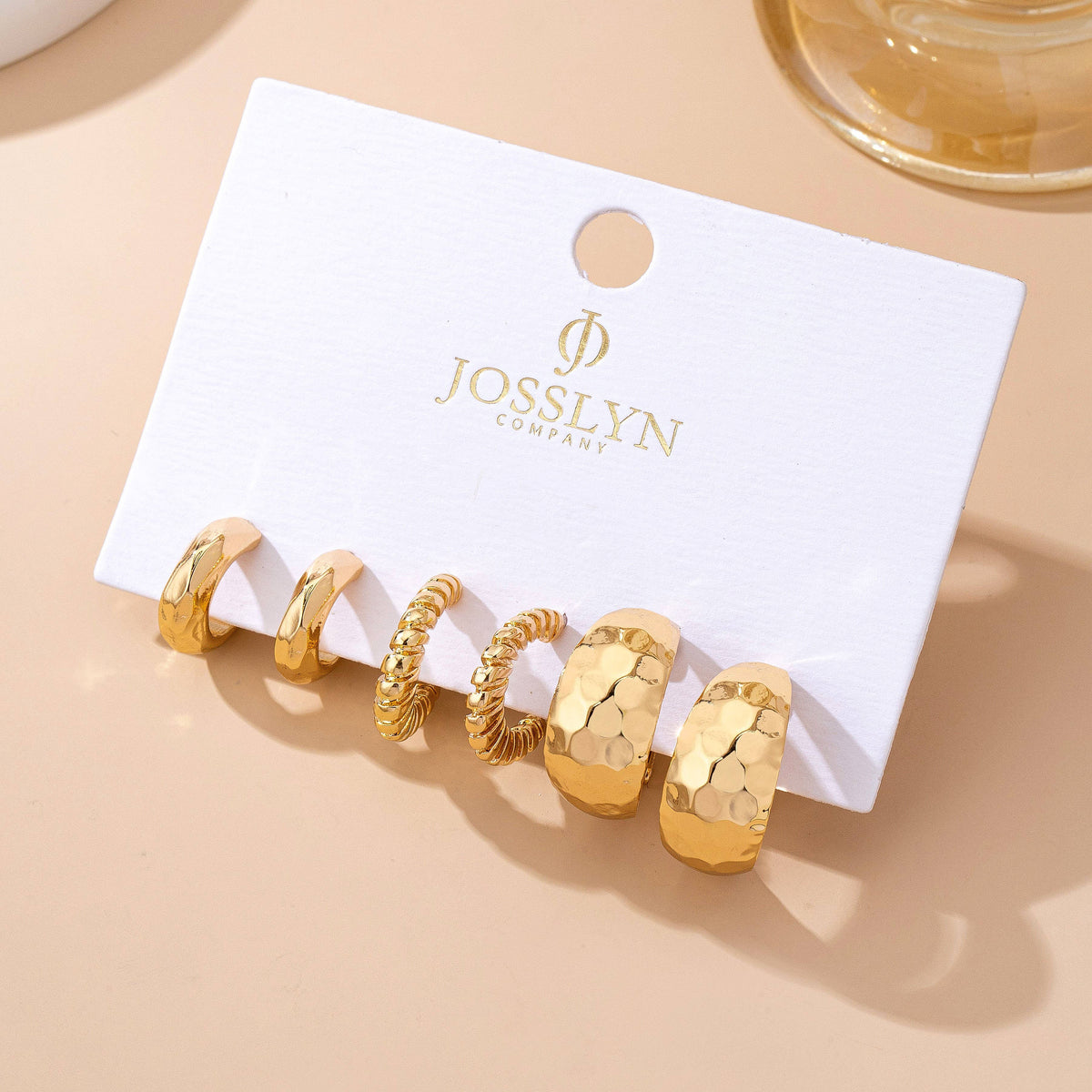 Mixed Texture Trio Earring Set
