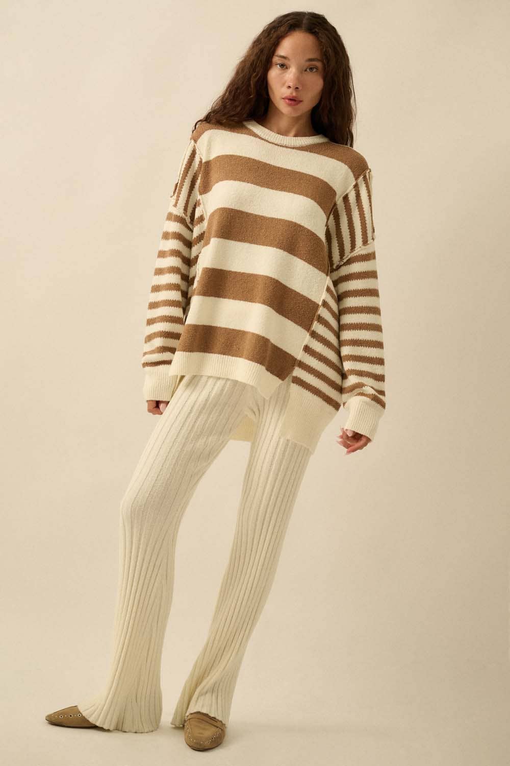 Deep Sea Contrast Knit Sweater