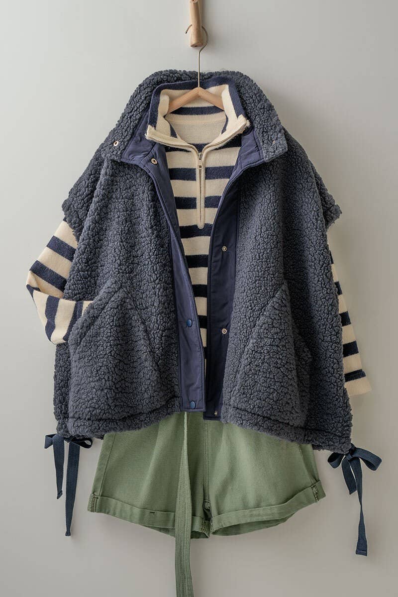 Oversized Sherpa Fleece Vest