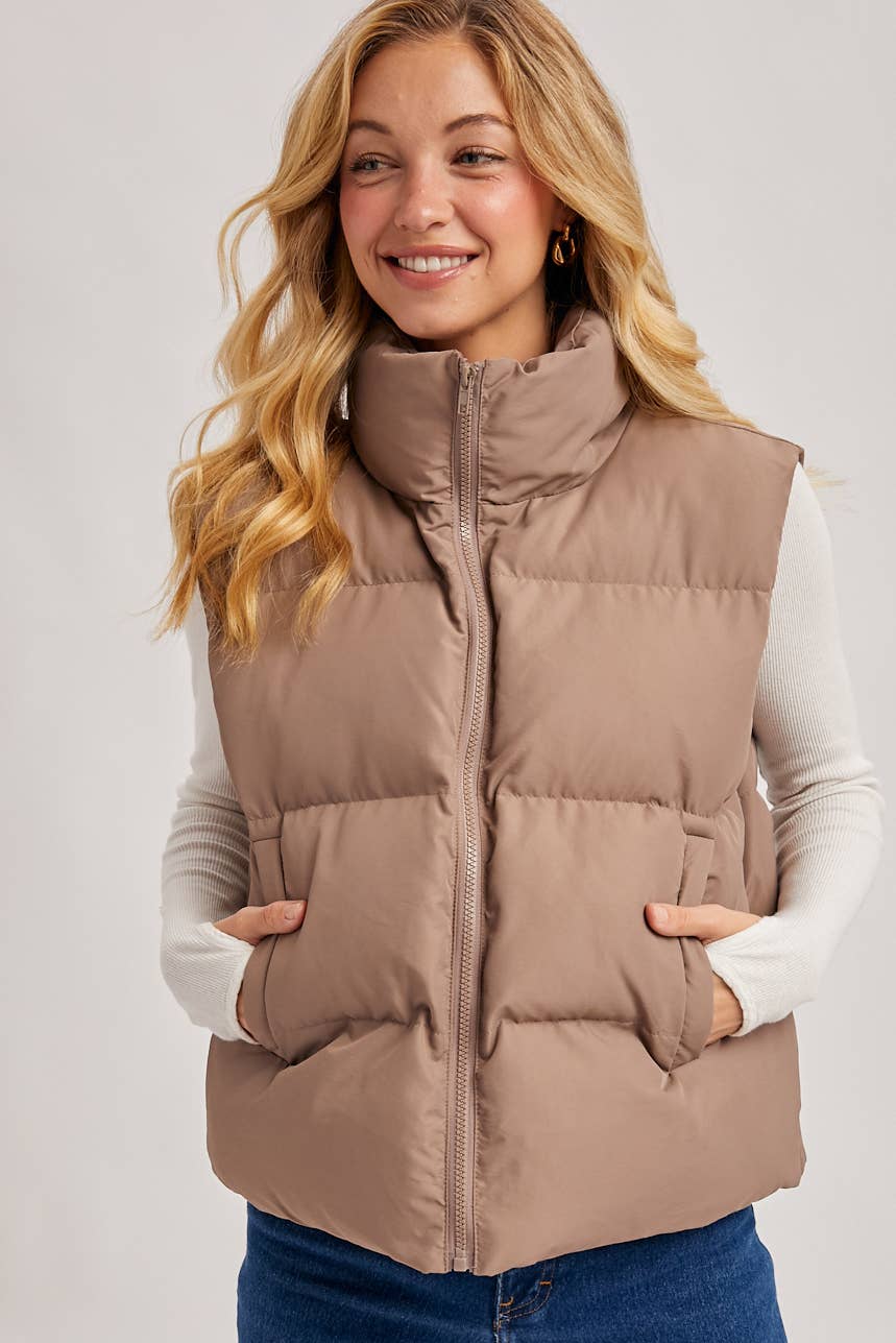 ZIPPER FRONT PUFFER VEST