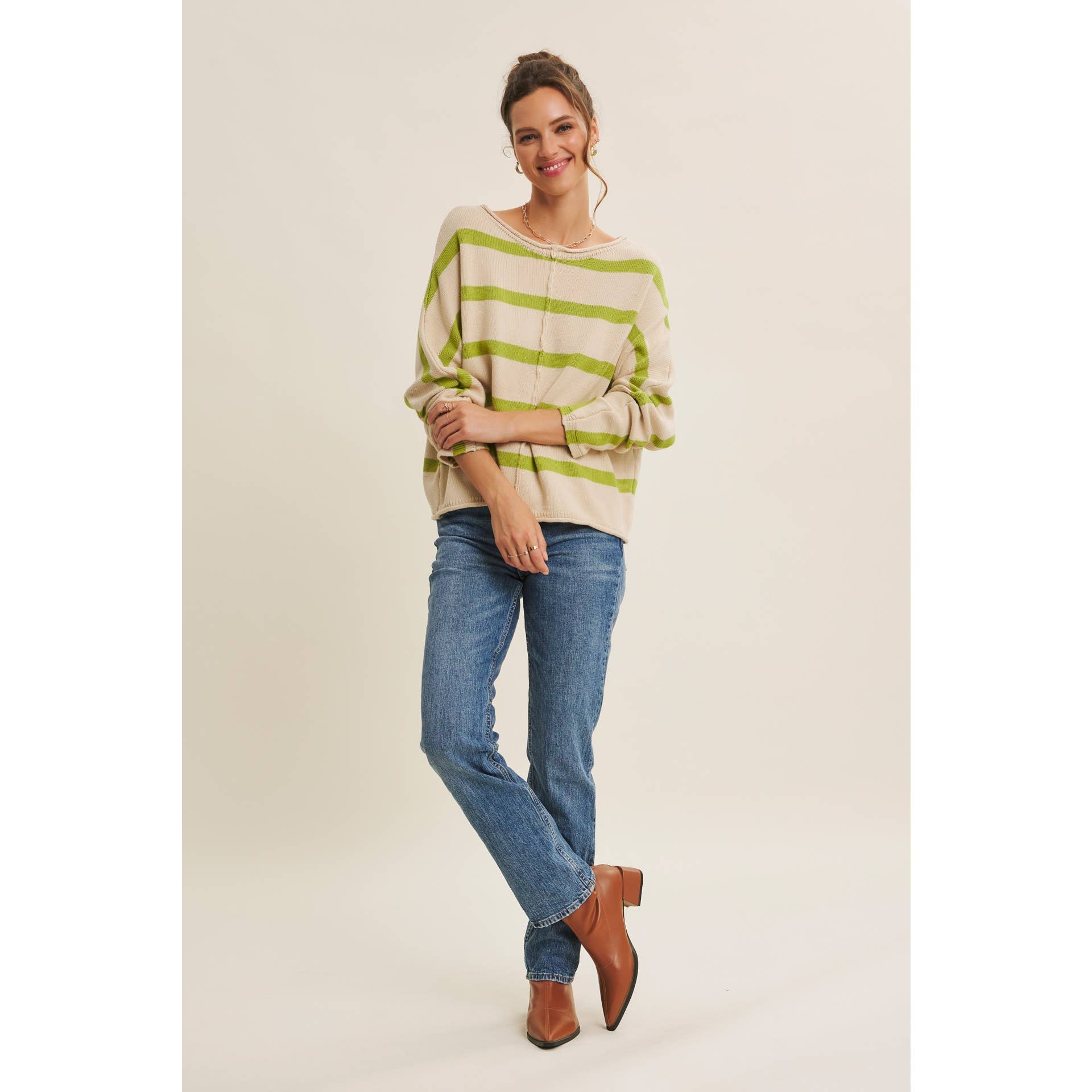 STRIPE SLOUCHY SWEATER