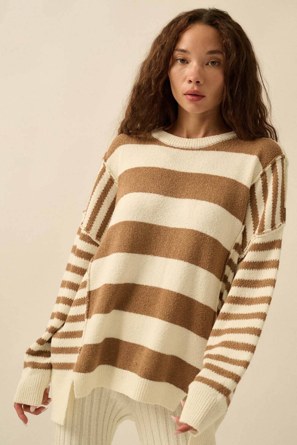 Deep Sea Contrast Knit Sweater