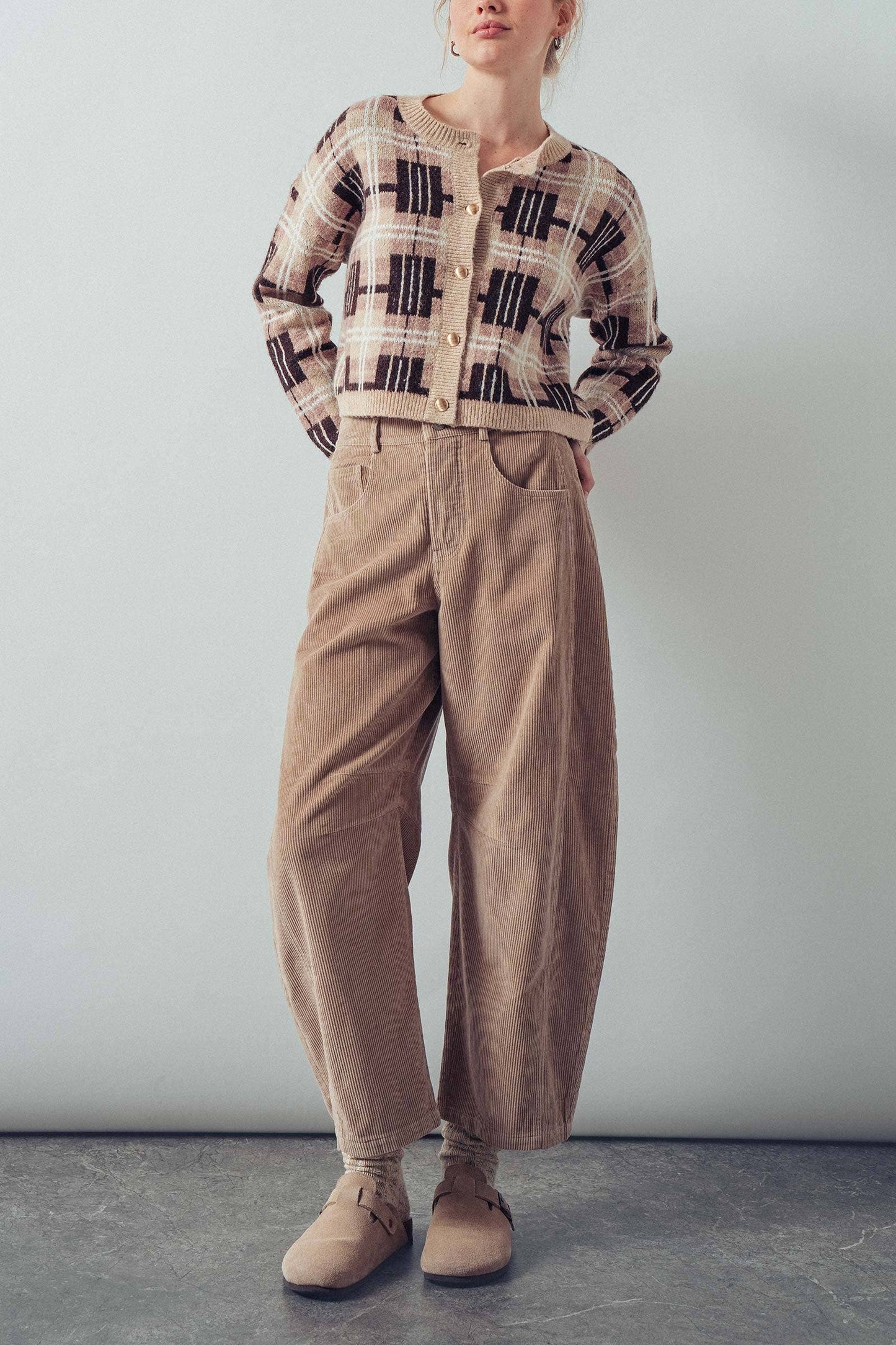 Corduroy Barrel Jeans