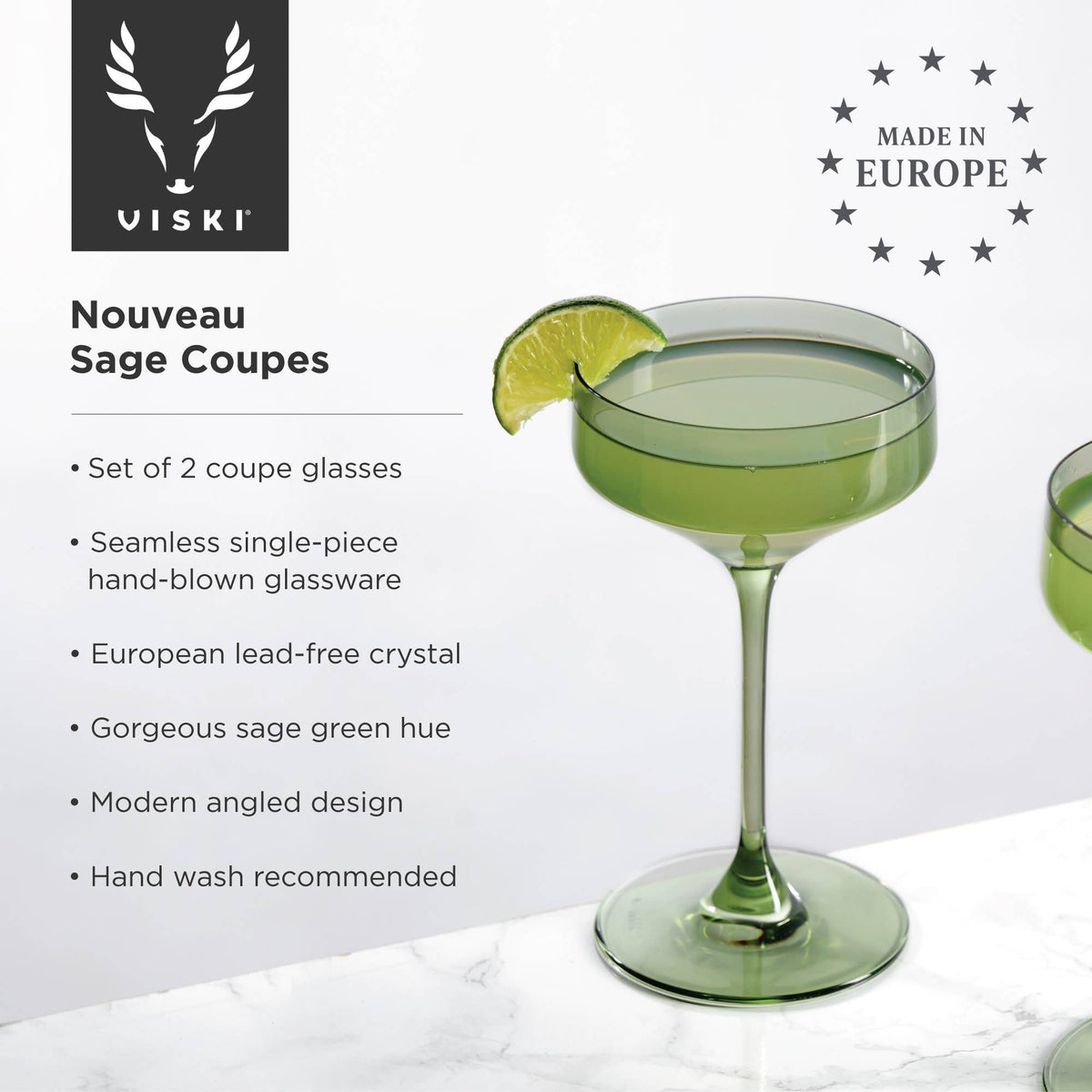 Reserve Nouveau Crystal Coupes- Set of 2