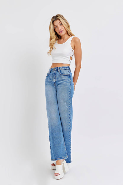 High Rise Wide Leg Denim Jean