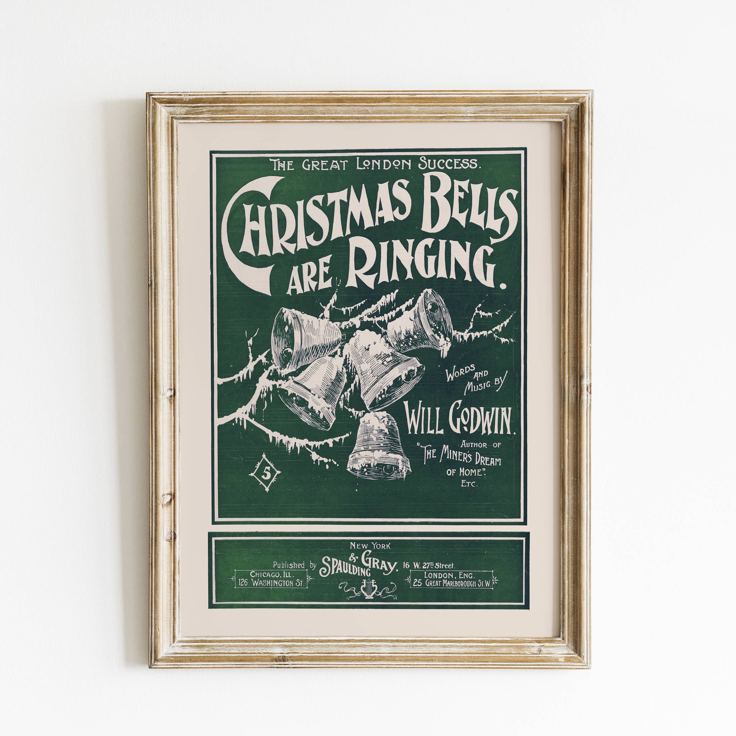 Green Vintage Christmas Wall Art