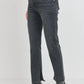 Long-Line Slim Slit Straight Denim
