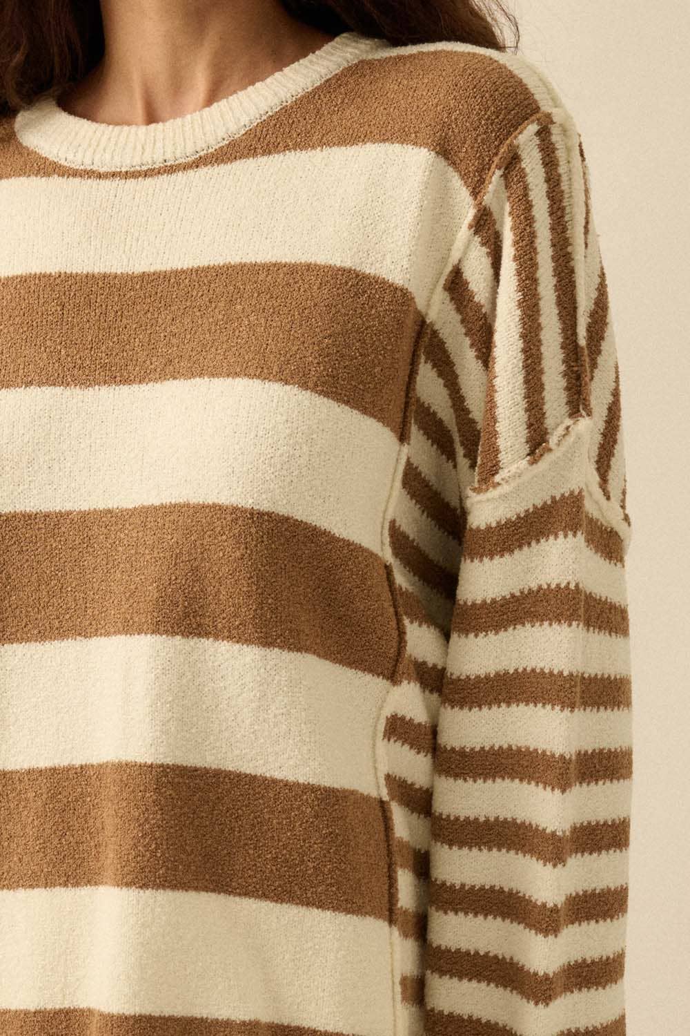 Deep Sea Contrast Knit Sweater