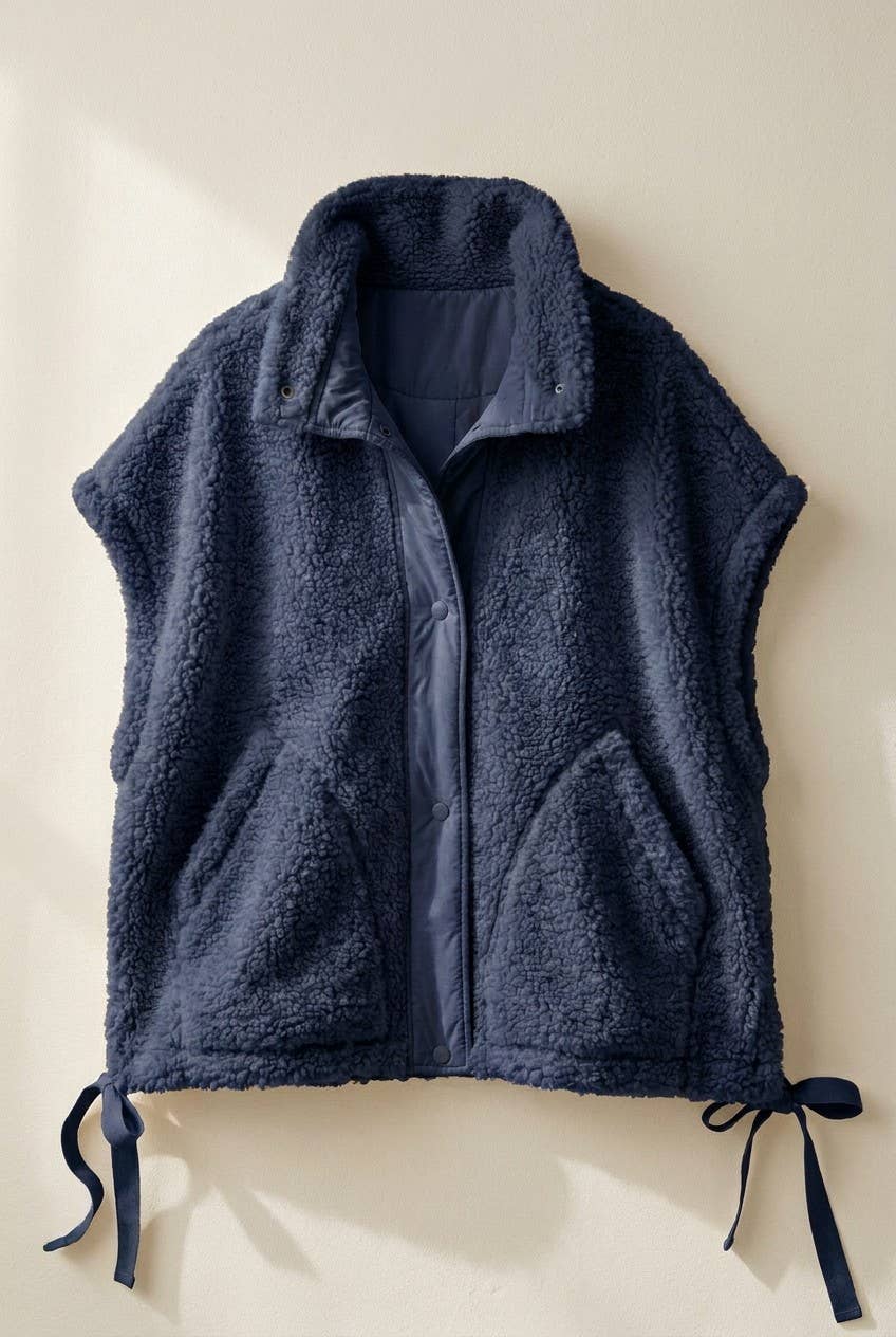 Oversized Sherpa Fleece Vest