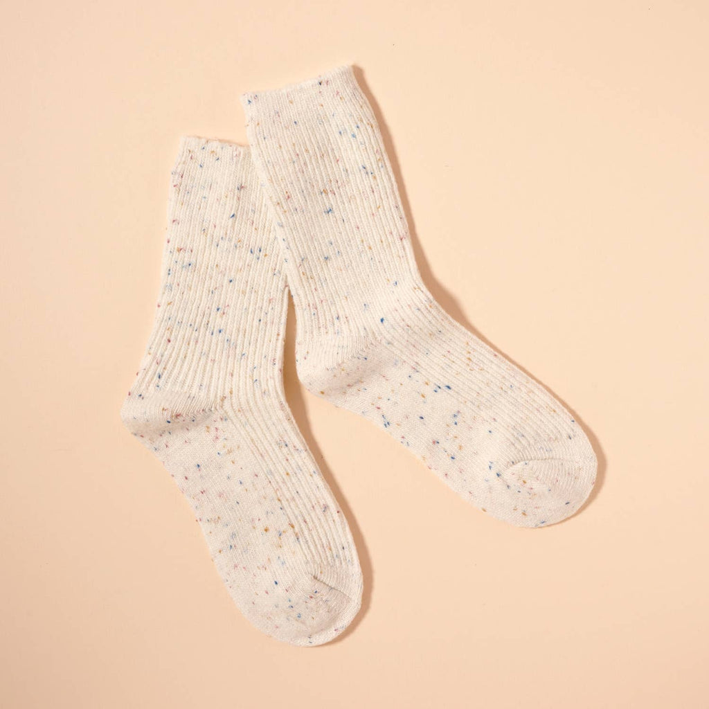 Speckled Ribbed Crew Socks