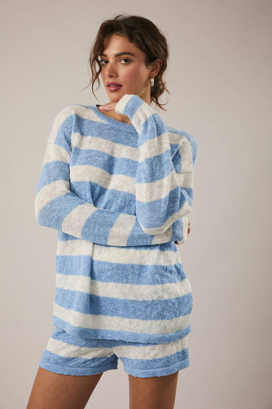 Round Neck Stripe Sweater