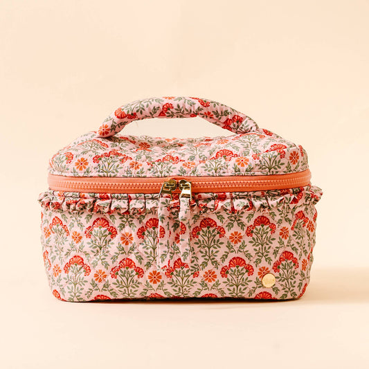 Quilted Cosmetic Bag - Dusty Rose