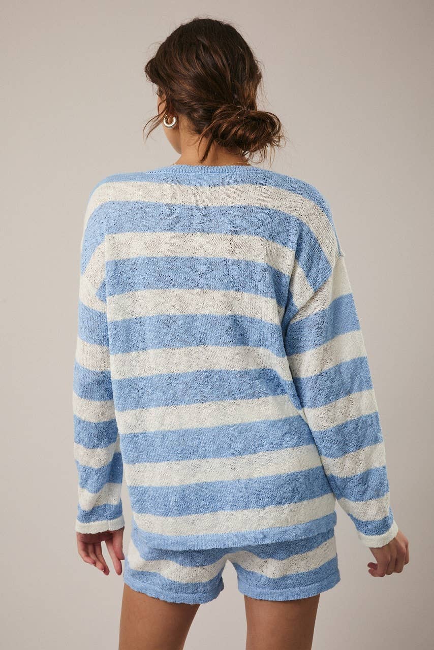 Round Neck Stripe Sweater