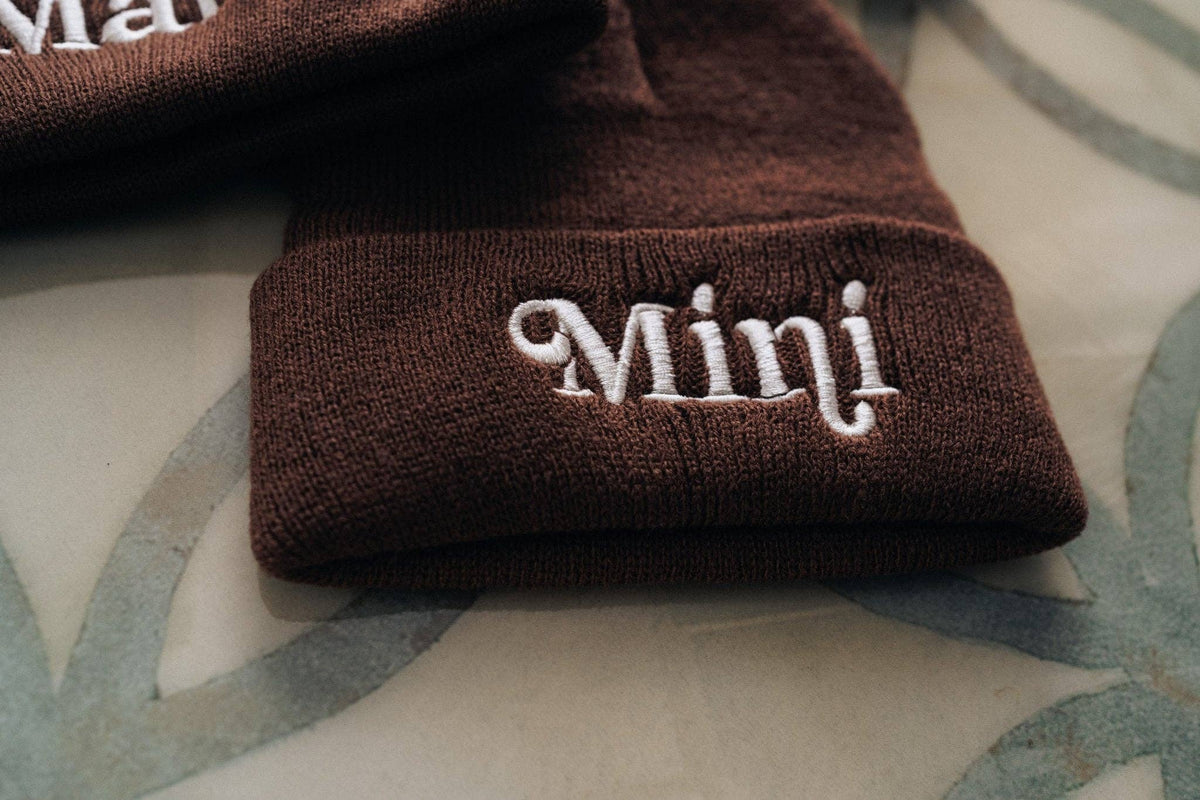 Knit Hats - Dark Brown -Mini