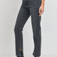 Long-Line Slim Slit Straight Denim